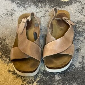 Inter-Bios Cross Strap Wedge Sandals